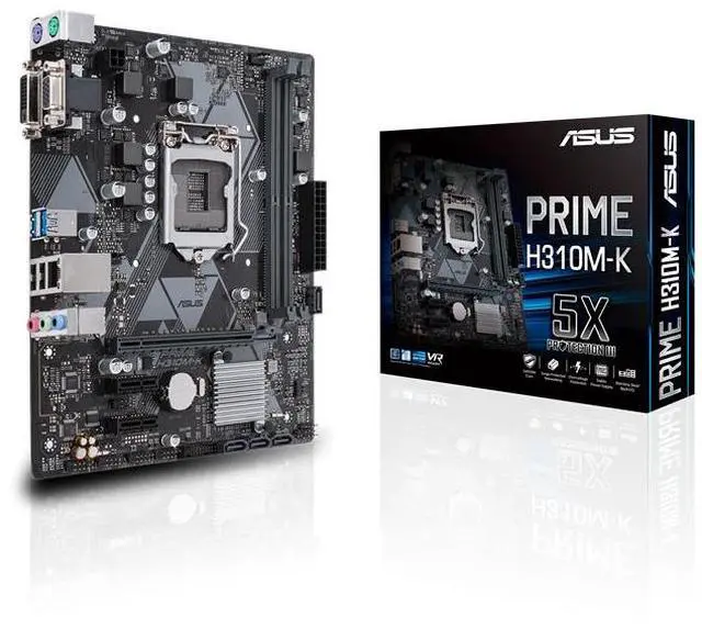 Main image of ASUS PRIME H310M-K Intel LGA-1151 mATX motherboard, DDR4 2666MHz, SATA 6Gbps and USB 3.1 Gen 1