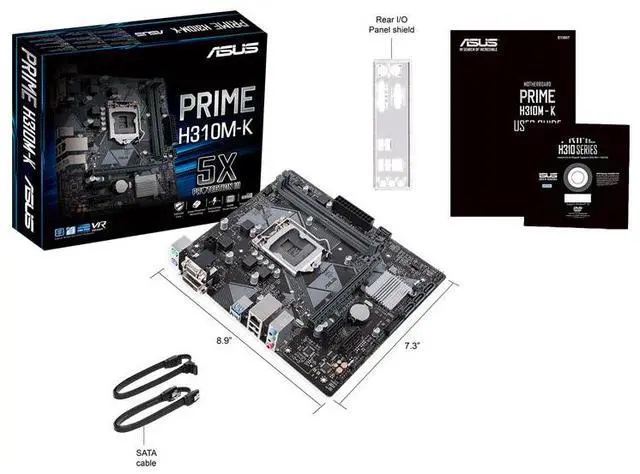 Alt view image 7 of 7 - ASUS PRIME H310M-K Intel LGA-1151 mATX motherboard, DDR4 2666MHz, SATA 6Gbps and USB 3.1 Gen 1