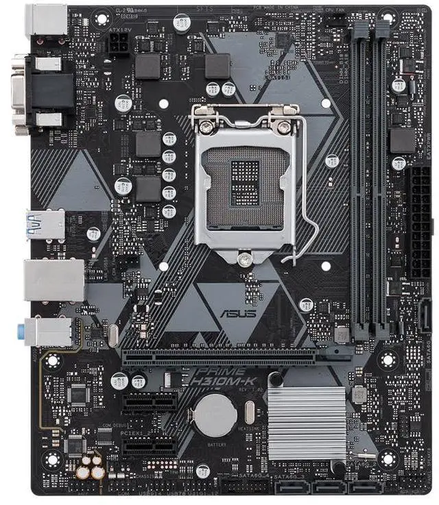 Alt view image 2 of 7 - ASUS PRIME H310M-K Intel LGA-1151 mATX motherboard, DDR4 2666MHz, SATA 6Gbps and USB 3.1 Gen 1