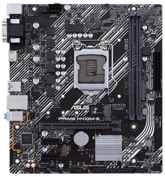 Alt view image 2 of 7 - ASUS PRIME H410M-E Intel H410 (LGA 1200) mic-ATX motherboard with M.2 support, DDR4 2933MHz, HDMI, D-Sub, USB 3.2 Gen 1 ports, SATA 6 Gbps, COM header