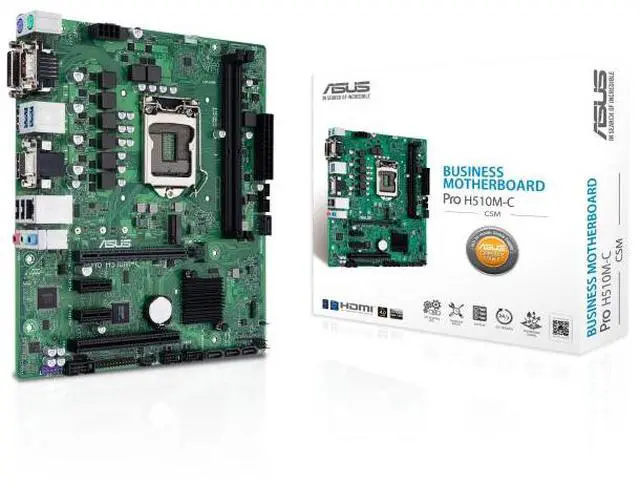 Main image of ASUS Pro H510M-C/CSM Intel® H510 (LGA 1200) Micro-ATX motherboard, M.2, DP, HDMI, DVI, D-sub, USB 3.2 Gen 1 ports, SATA 6Gb/s, COM header