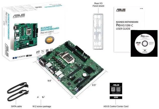 Alt view image 6 of 6 - ASUS Pro H510M-C/CSM Intel® H510 (LGA 1200) Micro-ATX motherboard, M.2, DP, HDMI, DVI, D-sub, USB 3.2 Gen 1 ports, SATA 6Gb/s, COM header