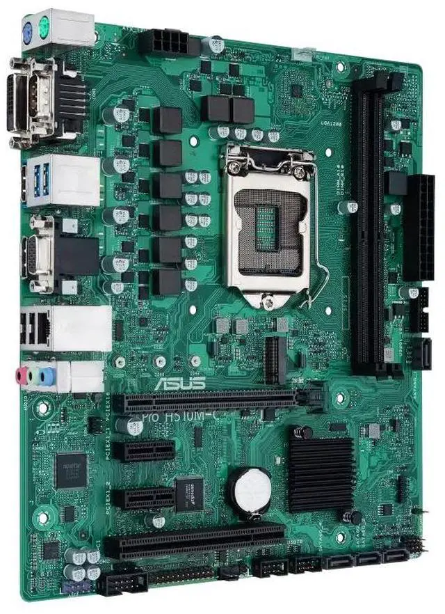 Alt view image 3 of 6 - ASUS Pro H510M-C/CSM Intel® H510 (LGA 1200) Micro-ATX motherboard, M.2, DP, HDMI, DVI, D-sub, USB 3.2 Gen 1 ports, SATA 6Gb/s, COM header
