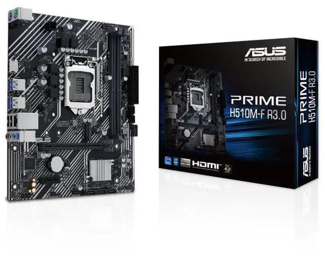 Main image of ASUS PRIME H510M-F R3.0 Intel® H470 (LGA1200) micro-ATX motherboard with PCIe 4.0, 32Gbps M.2 slot, HDMI, USB 5Gbps Type-A, SATA 6 Gbps, Armoury Crate, 5X PROTECTION III, Q-LED Core
