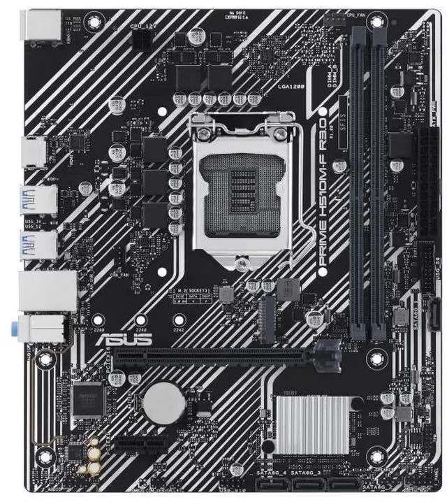 Alt view image 2 of 7 - ASUS PRIME H510M-F R3.0 Intel® H470 (LGA1200) micro-ATX motherboard with PCIe 4.0, 32Gbps M.2 slot, HDMI, USB 5Gbps Type-A, SATA 6 Gbps, Armoury Crate, 5X PROTECTION III, Q-LED Core