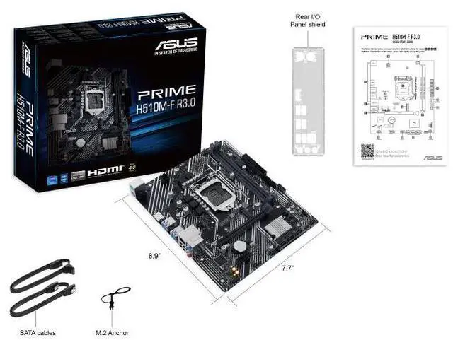 Alt view image 7 of 7 - ASUS PRIME H510M-F R3.0 Intel® H470 (LGA1200) micro-ATX motherboard with PCIe 4.0, 32Gbps M.2 slot, HDMI, USB 5Gbps Type-A, SATA 6 Gbps, Armoury Crate, 5X PROTECTION III, Q-LED Core