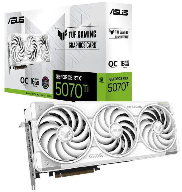 Alt view image 7 of 7 - ASUS TUF Gaming white GeForce RTX 5070 Ti OC Edition 16GB GDDR7 TUF-RTX5070TI-O16G-WHITE-GAMING PCI-Express 5.0 DLSS 4.0 Graphics Card