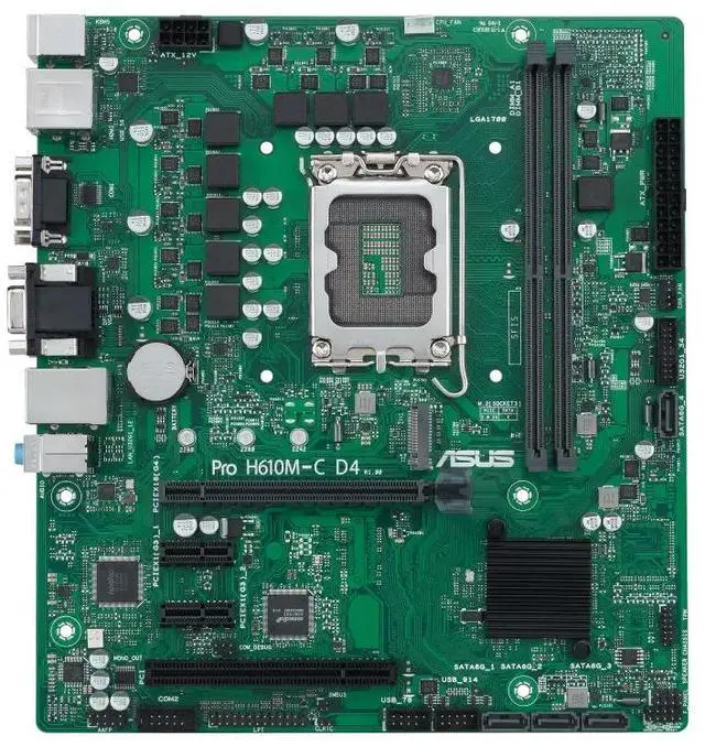 Alt view image 2 of 7 - ASUS Pro H610M-C D4-CSM Intel socket LGA1700 for 14th,13th&12th Gen Intel processors,PCIe 4.0 support, DDR4, USB 3.2 Gen 1, M.2 PCIe 3.0 slot, TPM header, Q-LED Core,ASUS Control Center Express(ACCE)