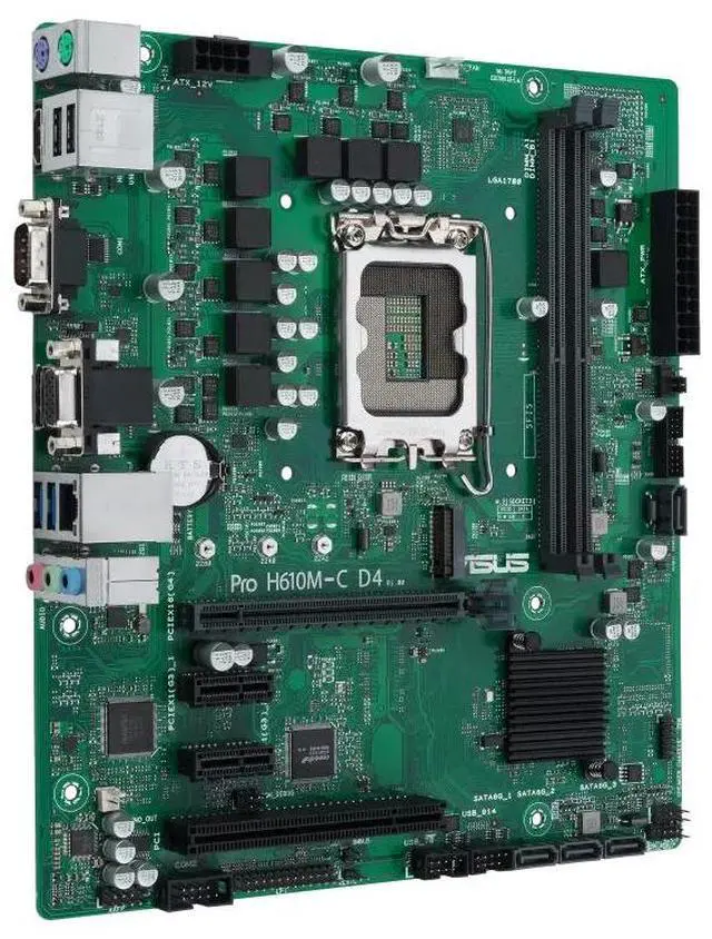 Alt view image 3 of 7 - ASUS Pro H610M-C D4-CSM Intel socket LGA1700 for 14th,13th&12th Gen Intel processors,PCIe 4.0 support, DDR4, USB 3.2 Gen 1, M.2 PCIe 3.0 slot, TPM header, Q-LED Core,ASUS Control Center Express(ACCE)