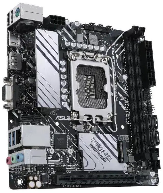 Alt view image 4 of 6 - ASUS PRIME H610I-PLUS D4 Intel H610 (LGA 1700) Mini-ITX motherboard, M.2, DDR4 3200MHz, HDMI,D-SUB, USB 3.2 Gen 1 ports, SATA 6 Gbps, COM header, Mono-out header with Amp IC
