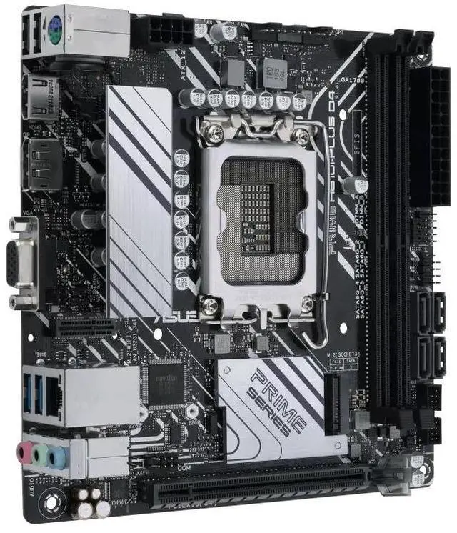 Alt view image 3 of 6 - ASUS PRIME H610I-PLUS D4 Intel H610 (LGA 1700) Mini-ITX motherboard, M.2, DDR4 3200MHz, HDMI,D-SUB, USB 3.2 Gen 1 ports, SATA 6 Gbps, COM header, Mono-out header with Amp IC