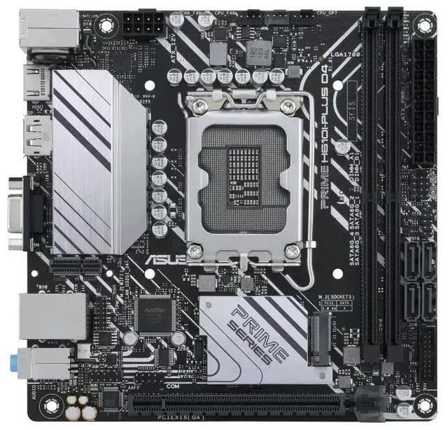 Alt view image 2 of 6 - ASUS PRIME H610I-PLUS D4 Intel H610 (LGA 1700) Mini-ITX motherboard, M.2, DDR4 3200MHz, HDMI,D-SUB, USB 3.2 Gen 1 ports, SATA 6 Gbps, COM header, Mono-out header with Amp IC