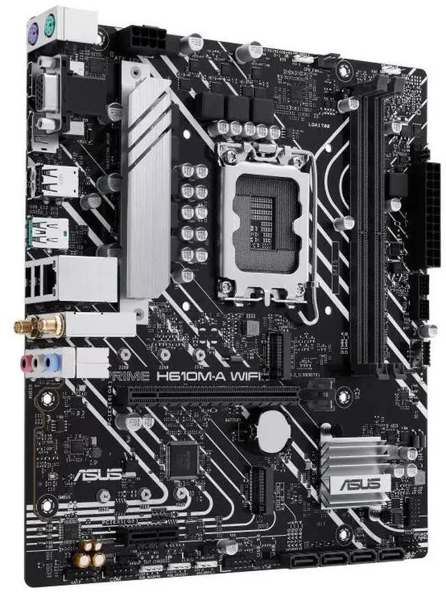 Alt view image 3 of 7 - ASUS PRIME H610M-A WIFI Intel H610 (LGA 1700) mATX motherboard with DDR5, dual M.2 slots, Intel 1Gb Ethernet, WIFI 5,DisplayPort, USB 3.2 Gen 2 ports, Addressable Gen 2 headers,Aura Sync