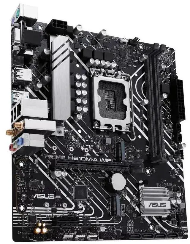 Alt view image 4 of 7 - ASUS PRIME H610M-A WIFI Intel H610 (LGA 1700) mATX motherboard with DDR5, dual M.2 slots, Intel 1Gb Ethernet, WIFI 5,DisplayPort, USB 3.2 Gen 2 ports, Addressable Gen 2 headers,Aura Sync