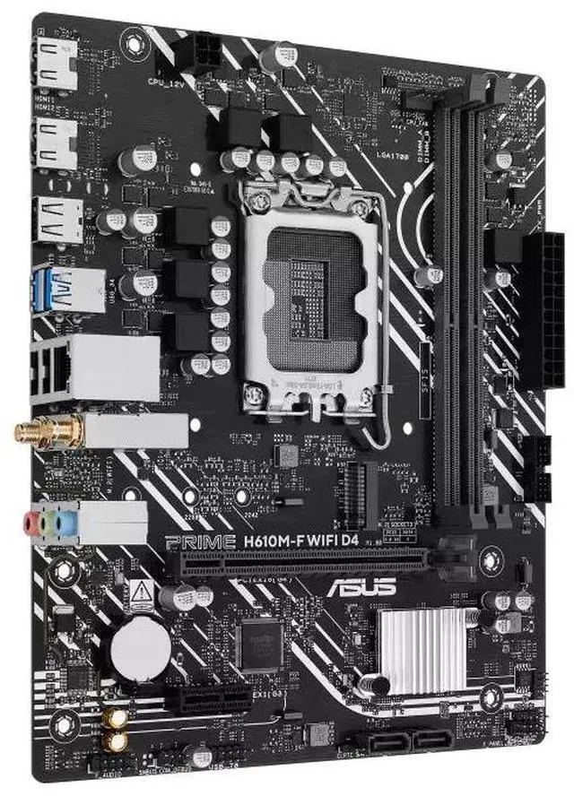 Alt view image 3 of 7 - ASUS PRIME H610M-F WIFI D4 Intel H610 (LGA 1700) micro-ATX motherboard PCIe 4.0, DDR4, 2 x HDMI, WiFi 6, Realtek 1Gb Ethernet, M.2 slot, SATA 6 Gbps, USB 5Gbps ports