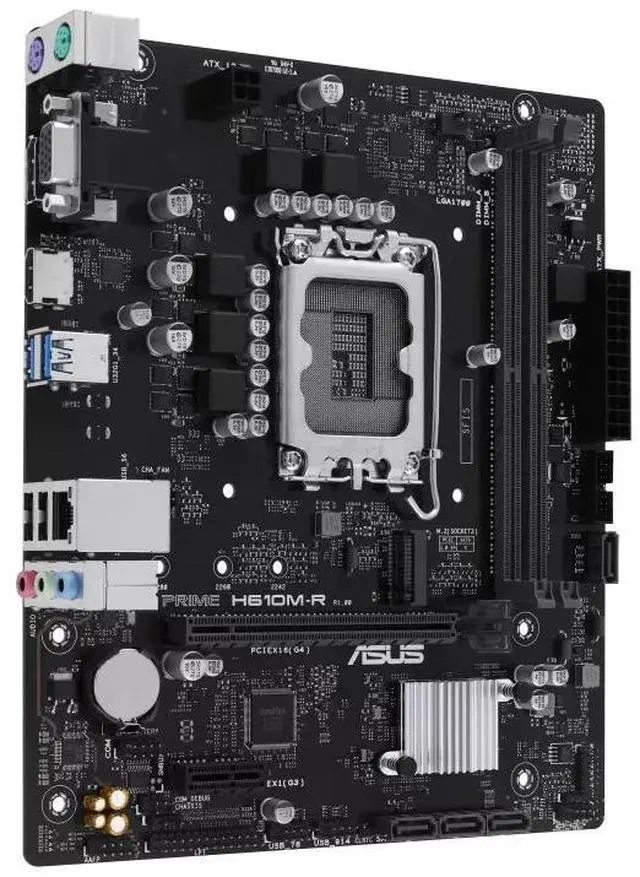 Alt view image 3 of 7 - ASUS PRIME H610M-R Intel H610 (LGA 1700) micro-ATX motherboard DDR5, PCIe 4.0, M.2 slot, Realtek 1 Gb Ethernet, DisplayPort,  SATA 6 Gbps , COM header, LPT header, TPM header