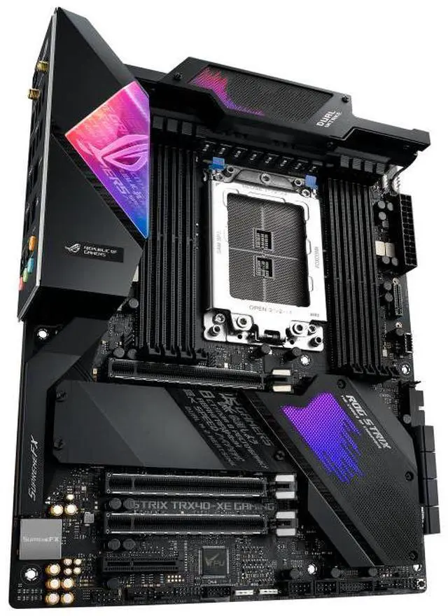 Alt view image 3 of 6 - ASUS ROG STRIX TRX40-XE GAMING AMD TRX40 ATX motherboard sTRX4 for 3rd Gen AMD Ryzen Threadripper series processors,16 power stages,Wi-Fi 6 (802.11ax),2.5 Gbps LAN,USB 3.2 Gen 2,Aura Sync RGB lighting