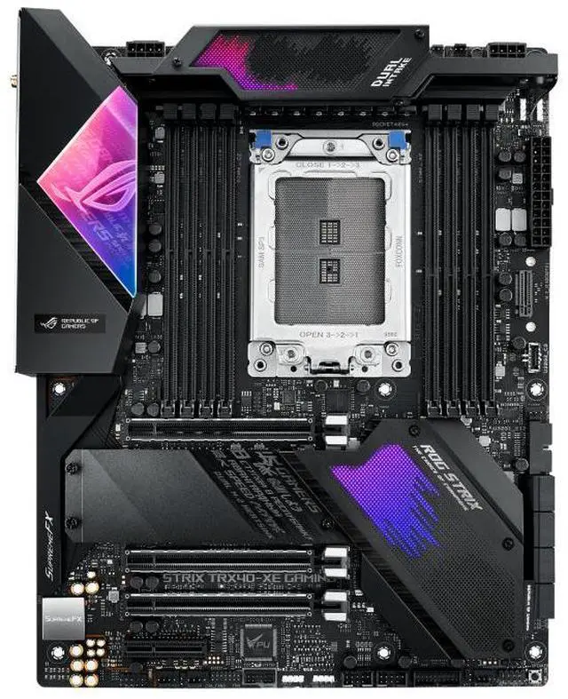 Alt view image 2 of 6 - ASUS ROG STRIX TRX40-XE GAMING AMD TRX40 ATX motherboard sTRX4 for 3rd Gen AMD Ryzen Threadripper series processors,16 power stages,Wi-Fi 6 (802.11ax),2.5 Gbps LAN,USB 3.2 Gen 2,Aura Sync RGB lighting