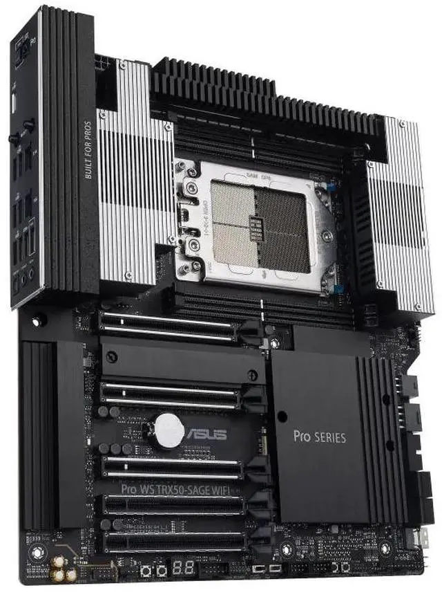 Alt view image 3 of 7 - ASUS Pro WS TRX50-SAGE WIFI AMD TR5 CEB workstation motherboard,CPU and memory overclocking ready,PCIe 5.0 x 16, M.2, 10 Gb,2.5 Gb LAN,multi-GPU support,ASUS Control Center Express