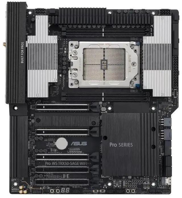 Alt view image 2 of 7 - ASUS Pro WS TRX50-SAGE WIFI AMD TR5 CEB workstation motherboard,CPU and memory overclocking ready,PCIe 5.0 x 16, M.2, 10 Gb,2.5 Gb LAN,multi-GPU support,ASUS Control Center Express