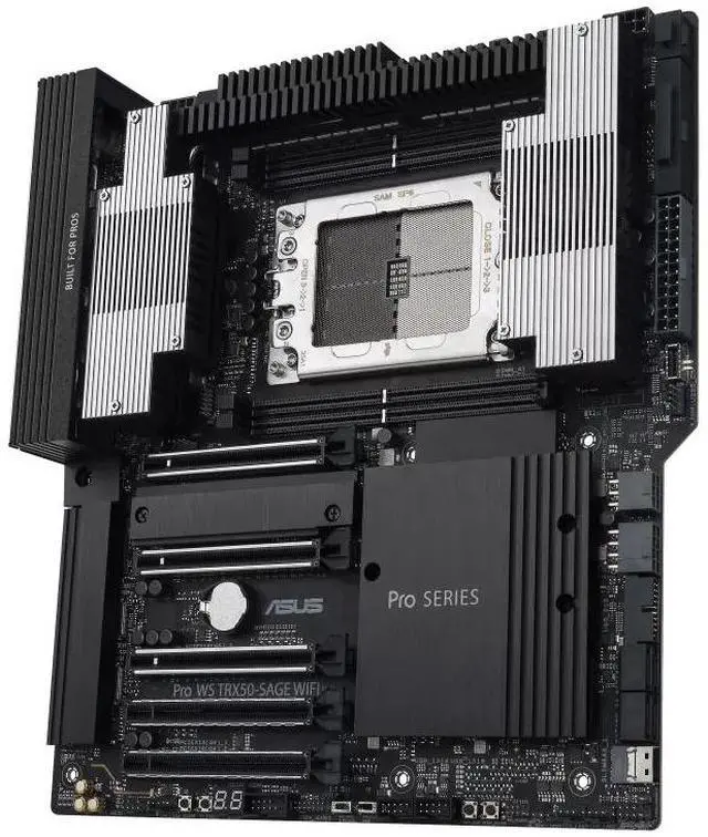 Alt view image 4 of 7 - ASUS Pro WS TRX50-SAGE WIFI AMD TR5 CEB workstation motherboard,CPU and memory overclocking ready,PCIe 5.0 x 16, M.2, 10 Gb,2.5 Gb LAN,multi-GPU support,ASUS Control Center Express