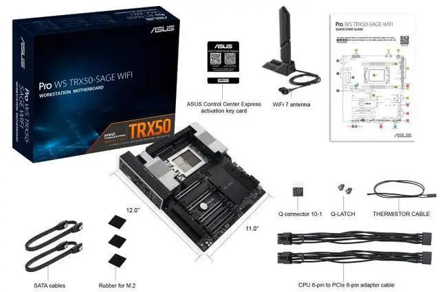 Alt view image 7 of 7 - ASUS Pro WS TRX50-SAGE WIFI AMD TR5 CEB workstation motherboard,CPU and memory overclocking ready,PCIe 5.0 x 16, M.2, 10 Gb,2.5 Gb LAN,multi-GPU support,ASUS Control Center Express
