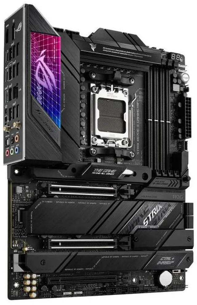 Alt view image 3 of 7 - ASUS ROG STRIX X670E-E GAMING WIFI AMD X670 ATX motherboard,AM5 DDR5 support,two PCIe 5.0 x16 slots,USB 3.2 Gen 2x2,onboard WiFi 6E,Dynamic OC Switcher, Core Flex, AI Cooling II,Aura Sync RGB lighting