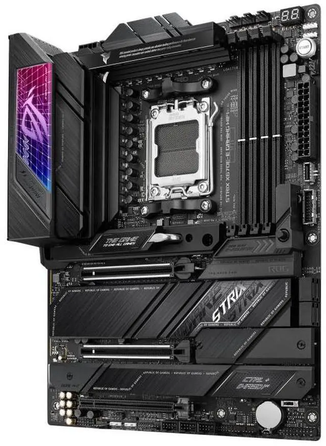 Alt view image 4 of 7 - ASUS ROG STRIX X670E-E GAMING WIFI AMD X670 ATX motherboard,AM5 DDR5 support,two PCIe 5.0 x16 slots,USB 3.2 Gen 2x2,onboard WiFi 6E,Dynamic OC Switcher, Core Flex, AI Cooling II,Aura Sync RGB lighting
