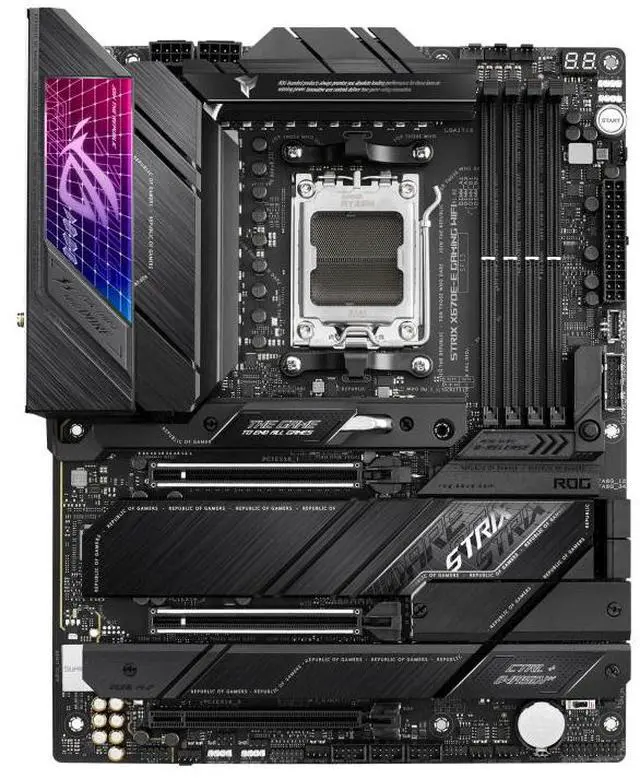 Alt view image 2 of 7 - ASUS ROG STRIX X670E-E GAMING WIFI AMD X670 ATX motherboard,AM5 DDR5 support,two PCIe 5.0 x16 slots,USB 3.2 Gen 2x2,onboard WiFi 6E,Dynamic OC Switcher, Core Flex, AI Cooling II,Aura Sync RGB lighting