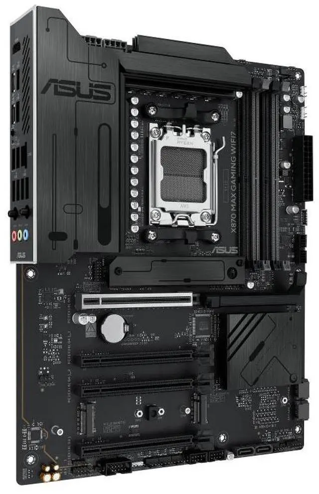 Alt view image 3 of 7 - ASUS X870 MAX GAMING WIFI7 AMD X870 (AM5 Socket) ATX motherboard,DDR5,three M.2 slots,Realtek 2.5Gb Ethernet,USB 40Gbps,front USB 20Gbps Type-C connector,SATA 6Gbps ports,PCIe Slot Q-Release,Aura Sync