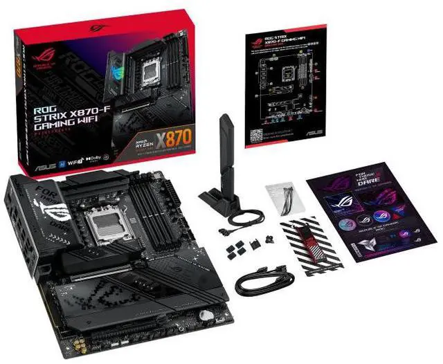 Alt view image 7 of 7 - ASUS ROG STRIX X870-F GAMING WIFI AMD X870 ATX motherboard AM5,four M.2 slots,2 USB4 ports,USB 10Gbps Type-C with PD 3.0 up to 30W,AI Overclocking,AI Cooling II,AI Networking II,Aura Sync RGB lighting
