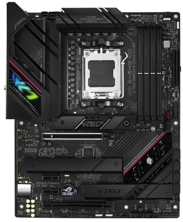 Alt view image 2 of 7 - ASUS ROG Strix B650E-F Gaming WiFi AMD B650 AM5 Ryzen Desktop 9000 8000 & 7000 ATX Motherboard, 12+2 Power Stages, DDR5, 3X M.2 Slot, PCIe 5.0, WiFi 6E, 2.5G LAN, USB 3.2 Gen 2x2 Type-C, Aura Sync
