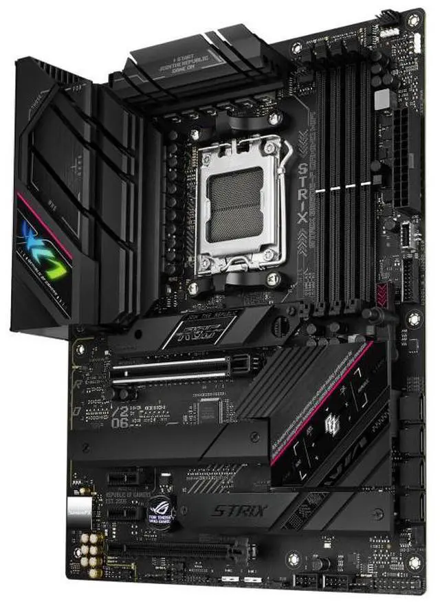 Alt view image 4 of 7 - ASUS ROG Strix B650E-F Gaming WiFi AMD B650 AM5 Ryzen Desktop 9000 8000 & 7000 ATX Motherboard, 12+2 Power Stages, DDR5, 3X M.2 Slot, PCIe 5.0, WiFi 6E, 2.5G LAN, USB 3.2 Gen 2x2 Type-C, Aura Sync