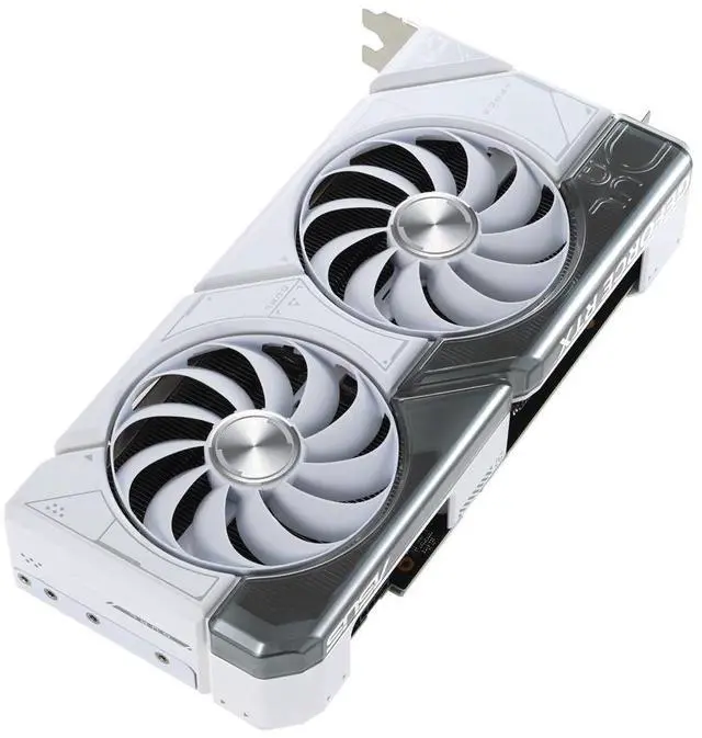 Alt view image 4 of 7 - ASUS Dual GeForce RTX 4070 White Edition 12GB GDDR6X (PCIe 4.0, 12GB GDDR6X, DLSS 3, HDMI 2.1, DisplayPort 1.4a, 2.56-slot design, Axial-tech fan design, 0dB technology) DUAL-RTX4070-12G-WHITE