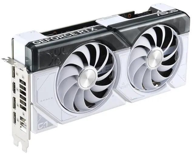 Alt view image 7 of 7 - ASUS Dual GeForce RTX 4070 White Edition 12GB GDDR6X (PCIe 4.0, 12GB GDDR6X, DLSS 3, HDMI 2.1, DisplayPort 1.4a, 2.56-slot design, Axial-tech fan design, 0dB technology) DUAL-RTX4070-12G-WHITE