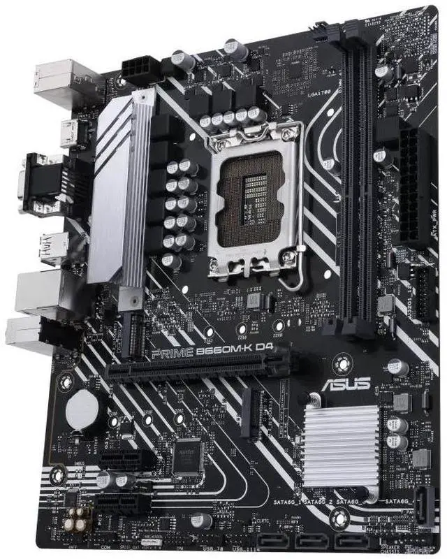 Alt view image 4 of 7 - ASUS PRIME B660M-K D4 Intel B660 (LGA 1700) mATX motherboard with PCIe 4.0, two M.2 slots, DDR4, HDMI, D-Sub, Realtek 1Gb Ethernet, front USB 3.2 Gen 1, ASUS Lighting Control