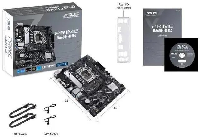 Alt view image 7 of 7 - ASUS PRIME B660M-K D4 Intel B660 (LGA 1700) mATX motherboard with PCIe 4.0, two M.2 slots, DDR4, HDMI, D-Sub, Realtek 1Gb Ethernet, front USB 3.2 Gen 1, ASUS Lighting Control