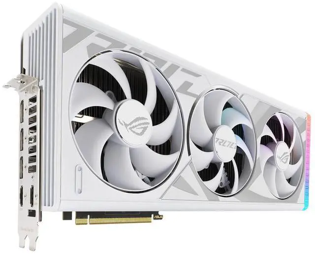 Alt view image 2 of 7 - ASUS ROG Strix GeForce RTX 4080 SUPER White Edition Gaming Graphics Card (PCIe 4.0, 16GB GDDR6X, DLSS 3, HDMI 2.1a, DisplayPort 1.4a, Vapor Chamber, Aura Sync) ROG-STRIX-RTX4080S-16G-WHITE