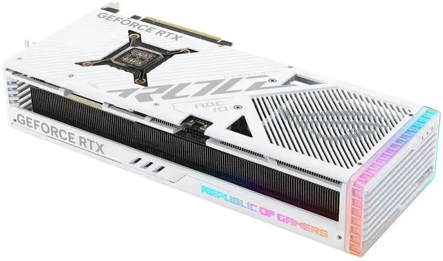 Alt view image 6 of 7 - ASUS ROG Strix GeForce RTX 4080 SUPER White Edition Gaming Graphics Card (PCIe 4.0, 16GB GDDR6X, DLSS 3, HDMI 2.1a, DisplayPort 1.4a, Vapor Chamber, Aura Sync) ROG-STRIX-RTX4080S-16G-WHITE