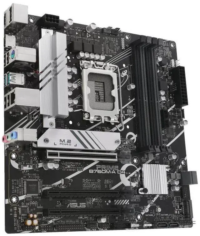 Alt view image 4 of 7 - ASUS Prime B760M-A D4 Intel B760 (LGA 1700)(13th and 12th Gen) mATX Motherboard, PCIe 4.0, 2xM.2 Slots,2.5Gb LAN, DisplayPort,Dual HDMI,Rear USB 3.2 Gen 2, Front 1 Type-C, Aura Sync