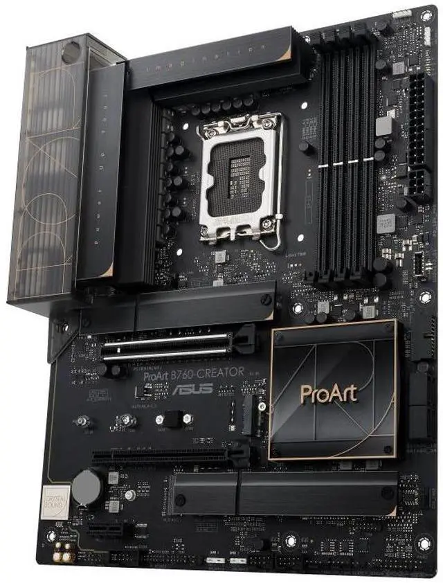 Alt view image 4 of 7 - ASUS ProArt B760-CREATOR Intel B760 LGA 1700 ATX motherboard,Advanced AI PC ready,PCIe 5.0,DDR5,2.5 Gb and 1 Gb Ethernet,3×M.2 slots,plus a USB 3.2 Gen 2x2 front-panel connector,60W Quick Charge 4+