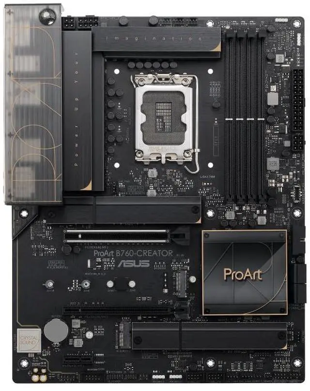 Alt view image 2 of 7 - ASUS ProArt B760-CREATOR Intel B760 LGA 1700 ATX motherboard,Advanced AI PC ready,PCIe 5.0,DDR5,2.5 Gb and 1 Gb Ethernet,3×M.2 slots,plus a USB 3.2 Gen 2x2 front-panel connector,60W Quick Charge 4+