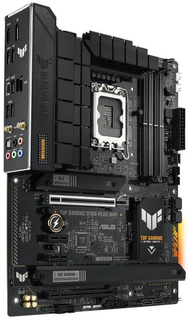 Alt view image 3 of 7 - ASUS TUF GAMING B760-PLUS WIFI Intel B760 (LGA 1700) ATX motherboard, DDR5, three PCIe 4.0 M.2 slots, 12+1 DrMOS, Realtek 2.5Gb Ethernet, DisplayPort, HDMI, front USB 3.2 Gen 2 Type-C, Aura Sync