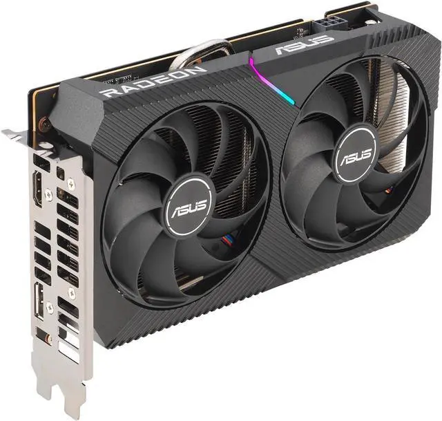 Alt view image 2 of 7 - ASUS Dual AMD Radeon RX 6500 XT OC Edition 4GB GDDR6 Gaming Graphics Card (AMD RDNA 2, PCIe 4.0, 4GB GDDR6 Memory, HDMI 2.1, DisplayPort 1.4a, Axial-tech Fan Design, 0dB Technology) DUAL-RX6500XT-O4G