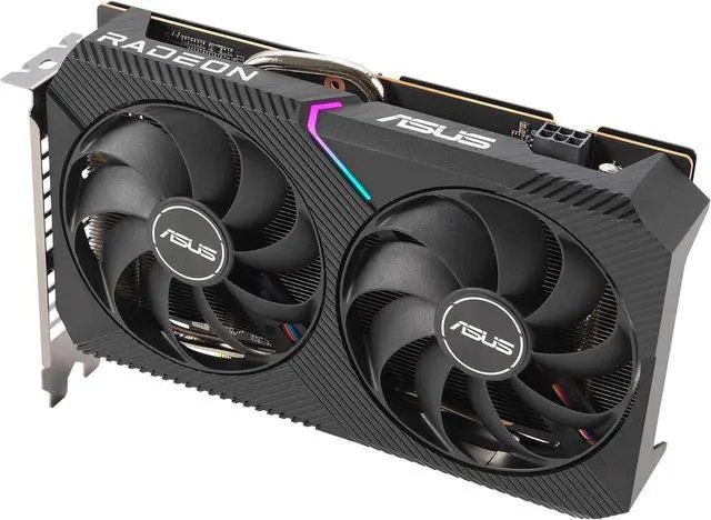 Alt view image 3 of 7 - ASUS Dual AMD Radeon RX 6500 XT Edition 4GB GDDR6 Gaming Graphics Card (AMD RDNA 2, PCIe 4.0, 4GB GDDR6 Memory, HDMI 2.1, DisplayPort 1.4a, Axial-tech Fan Design, 0dB Technology) DUAL-RX6500XT-4G