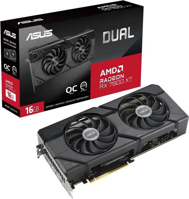 Alt view image 3 of 7 - ASUS DUAL RX7800XT O16G GDDR6X (PCIe 4.0, 16GB GDDR6, HDMI 2.1, DisplayPort 2.1) DUAL-RX7800XT-O16G