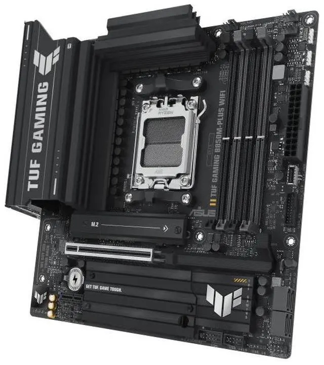 Alt view image 4 of 7 - ASUS TUF Gaming B850M-PLUS WiFi AMD AM5 B850 mATX Motherboard, 14+2+1 80A DrMOS Stages, DDR5, PCIe 5.0, 3X M.2, Wi-Fi 6E, 2.5Gb LAN, DP, HDMI, USB 10Gbps & 20Gbps Type-C, BIOS Flashback, Aura Sync