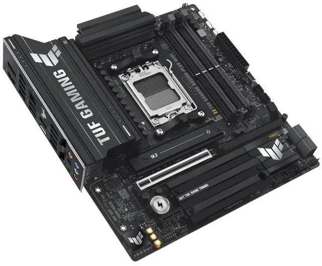 Alt view image 5 of 7 - ASUS TUF Gaming B850M-PLUS WiFi AMD AM5 B850 mATX Motherboard, 14+2+1 80A DrMOS Stages, DDR5, PCIe 5.0, 3X M.2, Wi-Fi 6E, 2.5Gb LAN, DP, HDMI, USB 10Gbps & 20Gbps Type-C, BIOS Flashback, Aura Sync