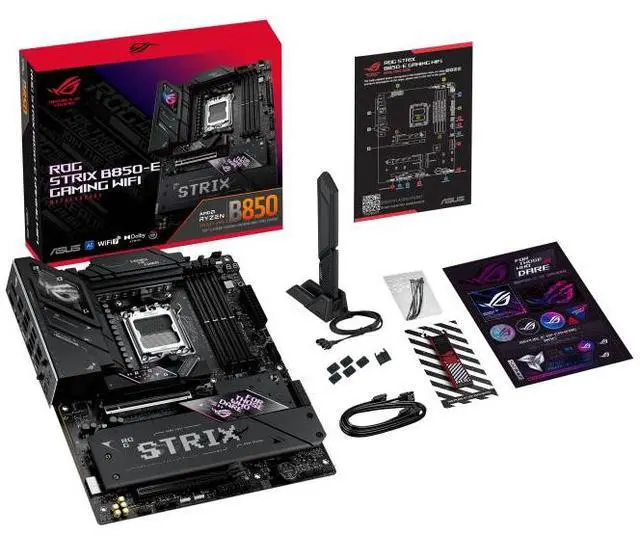 Alt view image 7 of 7 - ASUS ROG Strix B850-E Gaming WiFi AMD AM5 B850 ATX Motherboard 16+2+2 Stages, Dynamic OC, Core Flex,DDR5 w/AEMP, WiFi 7, 5X M.2, 5G LAN, PCIe 5.0,USB4, USB 20Gbps Type-C,AI OC, AI Networking,Black