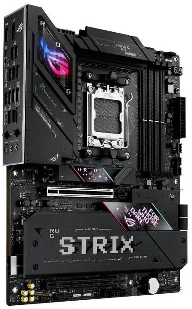 Alt view image 3 of 7 - ASUS ROG Strix B850-E Gaming WiFi AMD AM5 B850 ATX Motherboard 16+2+2 Stages, Dynamic OC, Core Flex,DDR5 w/AEMP, WiFi 7, 5X M.2, 5G LAN, PCIe 5.0,USB4, USB 20Gbps Type-C,AI OC, AI Networking,Black